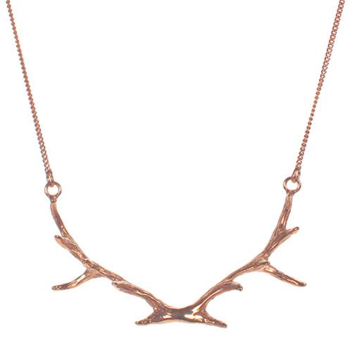 Antler (Large) Pendant with 24K Rose Gold Vermeil Necklaces Mimi + Marge Jewellery 