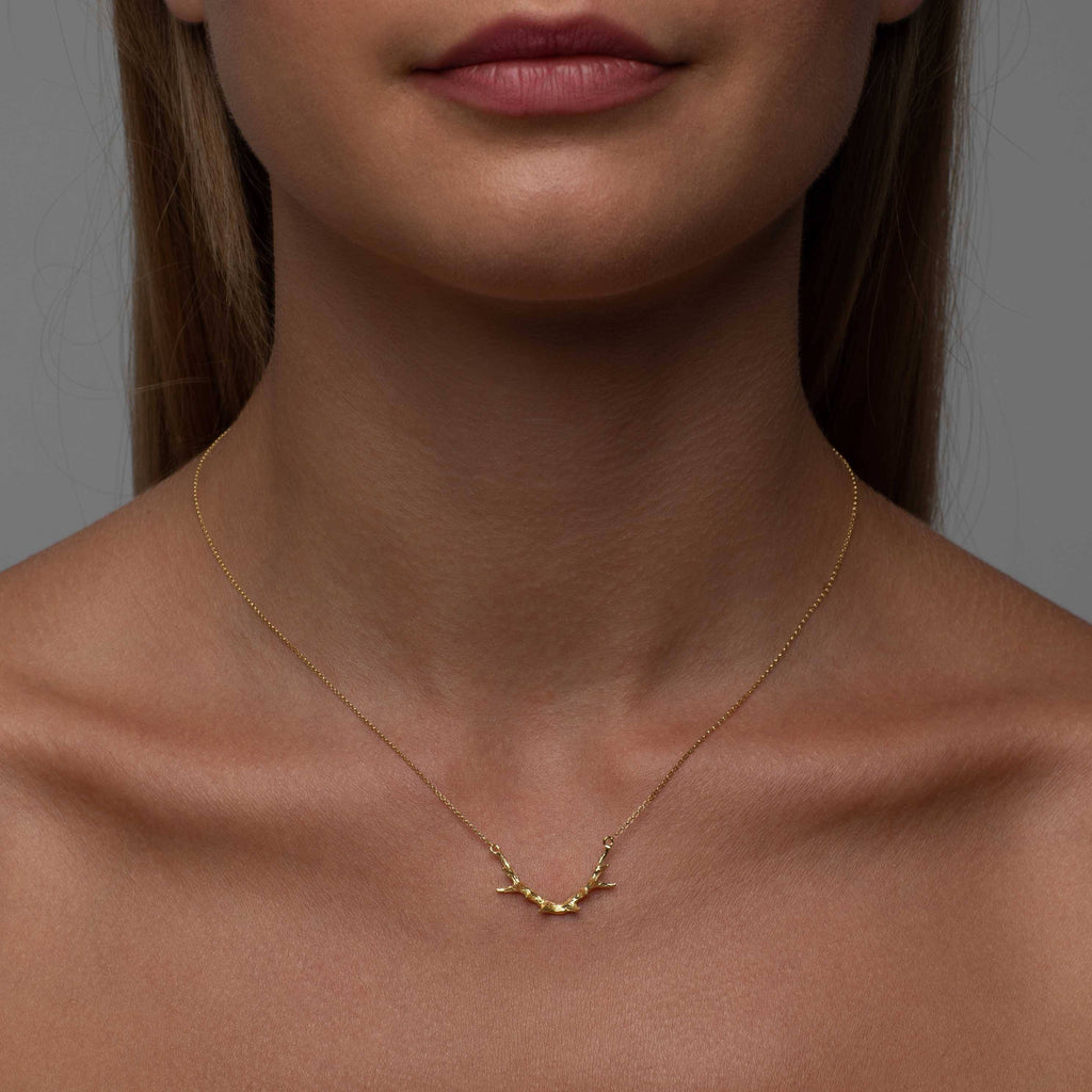 Antler Necklace with 24K Gold Vermeil Necklaces Mimi + Marge Jewellery 