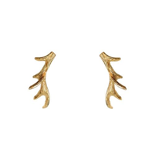 Antler Stud Earrings with 24K Gold Vermeil (Large) Earrings Mimi + Marge Jewellery