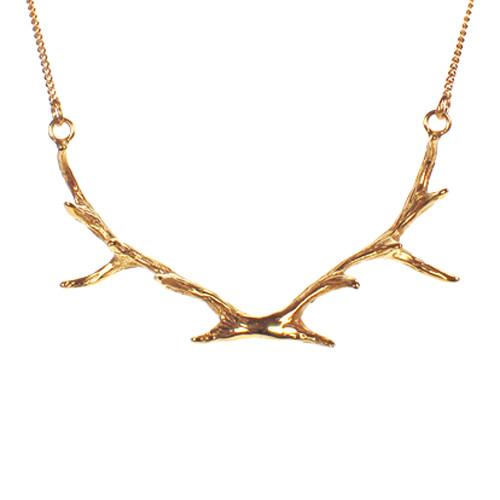 Antler (Large) Pendant with 24K Gold Vermeil Necklaces Mimi + Marge Jewellery 