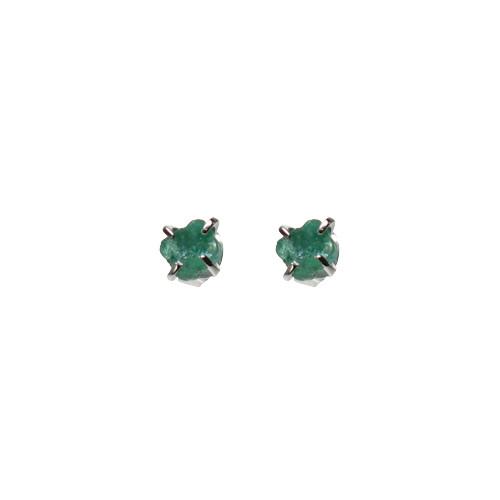 Emerald (Raw) Stud Earrings Earrings Mimi + Marge Jewellery 