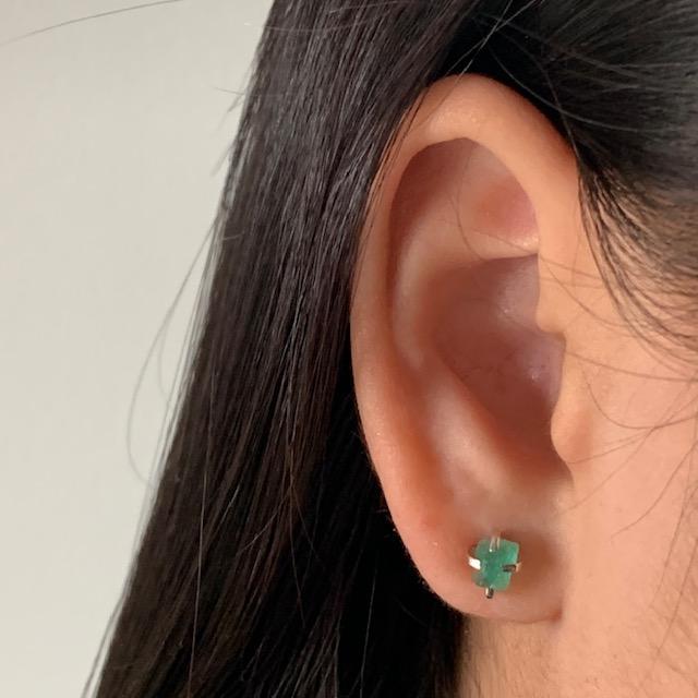Emerald Stud Earrings Earrings Mimi + Marge Jewellery 