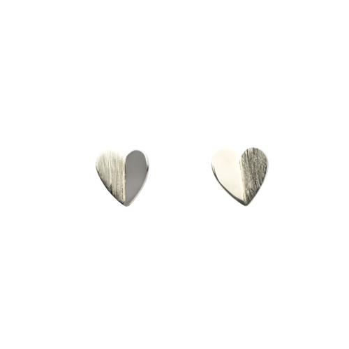 Folded Heart Stud Earring Earrings Mimi + Marge Jewellery 