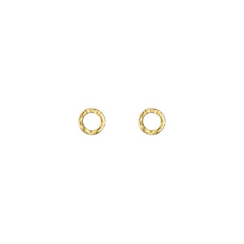 Hand Hammered Circle Studs (Gold) Earrings Mimi + Marge Jewellery 