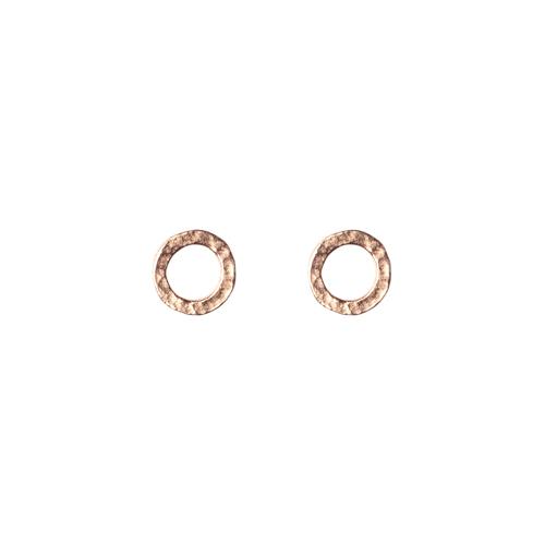 Hand Hammered Circle Studs (Rose Gold) Earrings Mimi + Marge Jewellery 