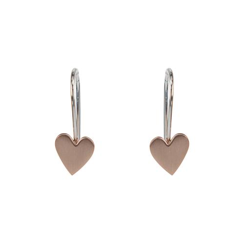 Heart Arc Earrings with 24K Rose Gold Vermeil Earrings Mimi + Marge Jewellery 