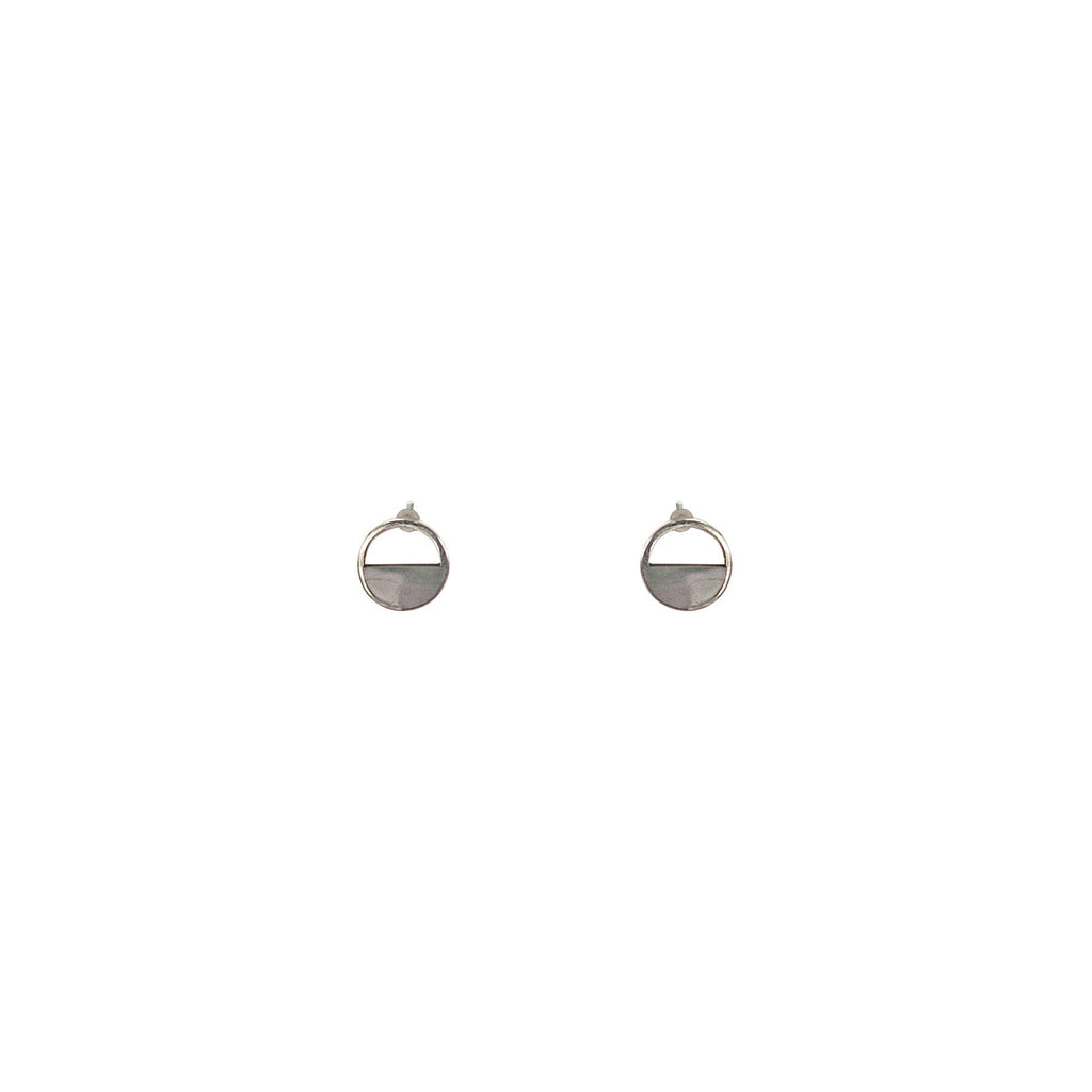 Mother of Pearl Circle Cutout Stud Earrings Earrings Mimi + Marge Jewellery 