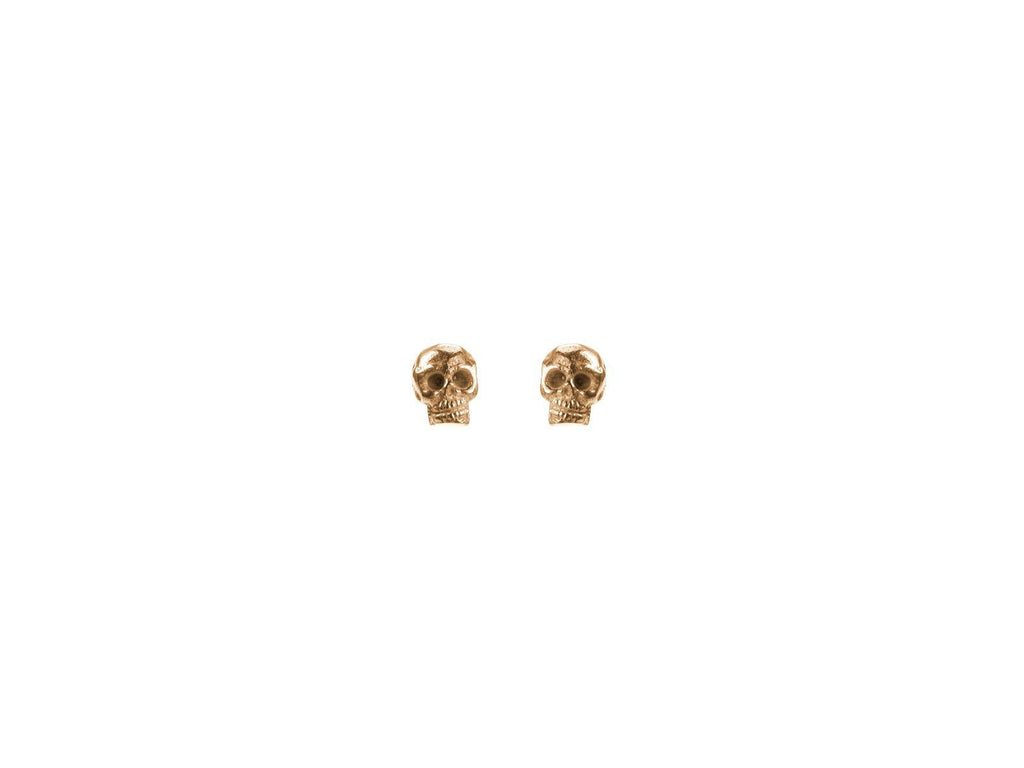 Skull Stud Earrings (Small) with 24K Gold Vermeil Earrings Mimi + Marge Jewellery 