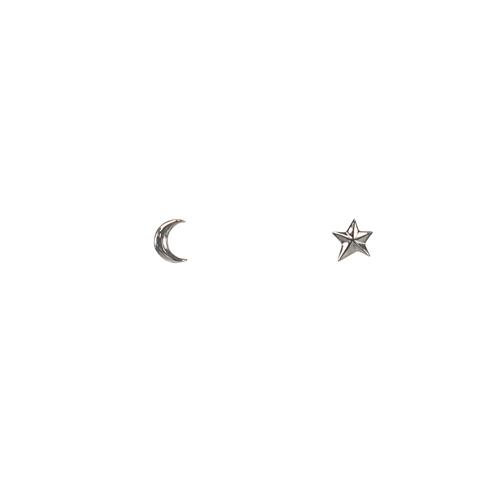 Star + Moon Stud Earrings Earrings Mimi + Marge Jewellery 