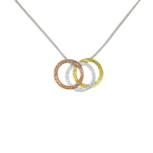 Stella Triple Ring Necklace with 24K Gold & Rose Gold Vermeil Necklaces Mimi + Marge Jewellery 