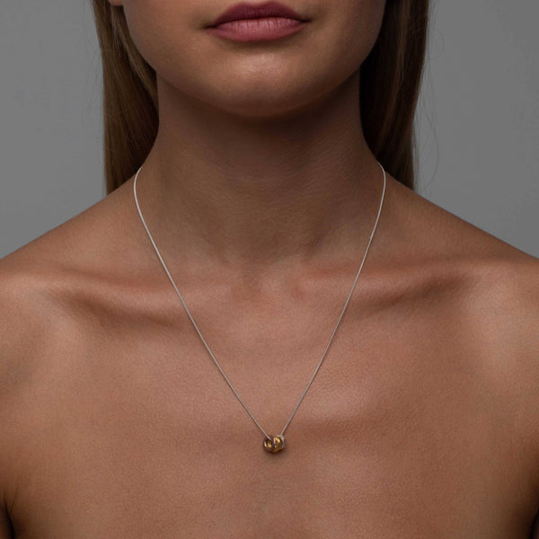 Three Hammered Rings with Silver, 24K Gold & Rose Gold Vermeil Necklaces Mimi + Marge Jewellery 