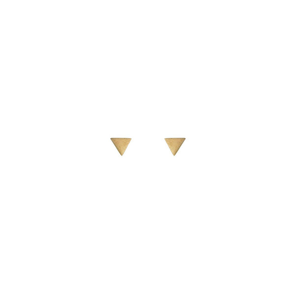 Triangle Matte Stud Earrings with 24K Gold Vermeil Earrings Mimi + Marge Jewellery 