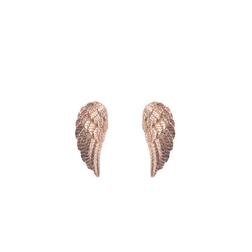 Wing Stud with 24K Rose Gold Vermeil Earrings Mimi + Marge Jewellery 